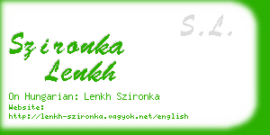 szironka lenkh business card